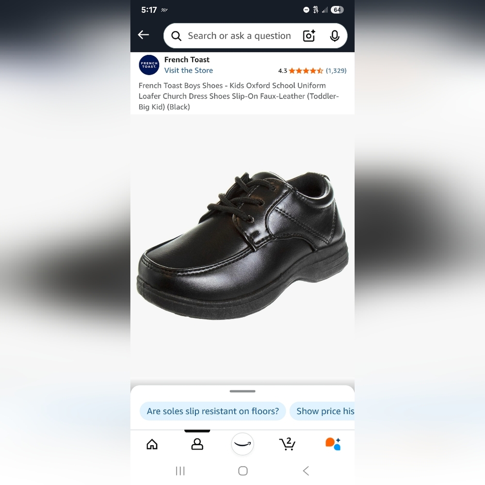 Like New French Toast Boys' Black Oxford Shoes
